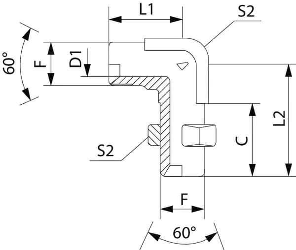 Alfagomma - MM9006BH - Trennwandadapter 90° 3/8" BSP