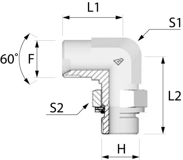 Alfagomma - MMI900806K - Adapter 90 1/2 x 3/8 BSP