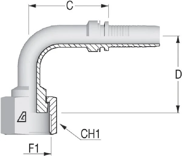 Alfagomma - PAV252790 - Einsatz DN25-1"11/16 ORFS-90°