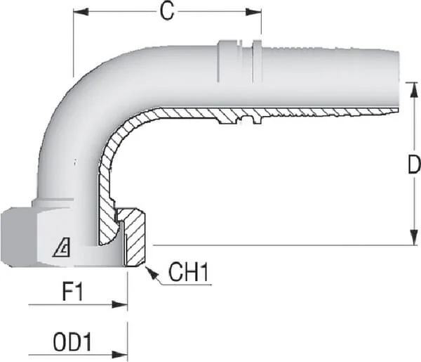 Alfagomma - PGF102090 - Einsatz DN10-20x1,5-GAS-90°