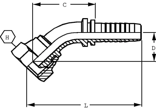 Alfagomma - PGF132445 - Einsatz DN13-M24x1,5-GAS-45°