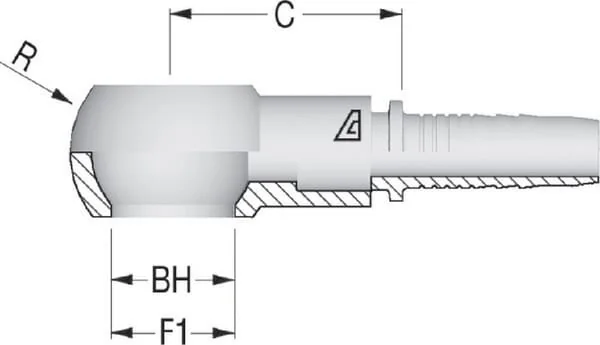 Alfagomma - PQM818 - 5/16-18MM Banjo-Crimp-Kupplung