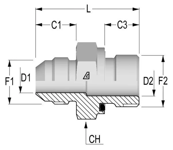 Alfagomma - RIB1712WD - Adapter 1-1/16 JIC x 3/4 BSP