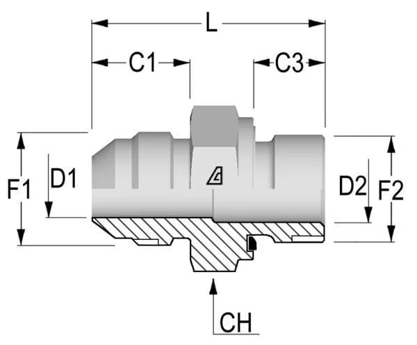 Alfagomma - RIM0914WD - Männlicher Stutzen 9/16 JIC x M14