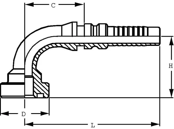 Alfagomma - SFSH402090G2 - Hydraulische Kupplung 4SH-DN40 Mit Flansch Diameter 54,0 mm 90°