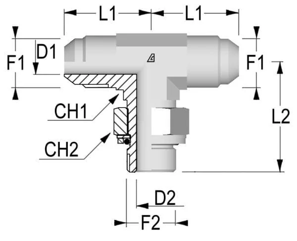 Alfagomma - TIB1206 - T-Stift 3/4 JIC X 3/8 BSP