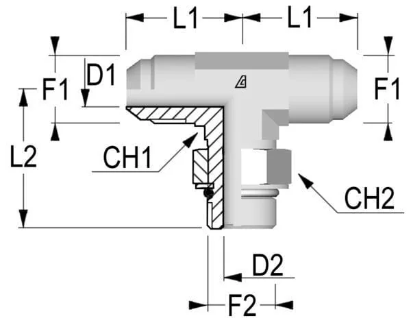 Alfagomma - TIU0808 - T-Stift 1/2 UNF X 1/2 JIC