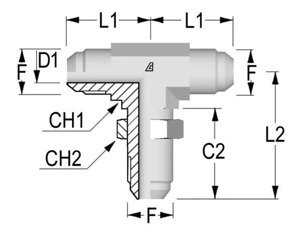 Alfagomma - TS09 - T-Verbindungsstück Mit Schottwand M 9/16 JIC