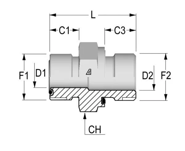 Alfagomma - VNOB1308 - Adapter 13/16 ORFS x 1/2 BSP