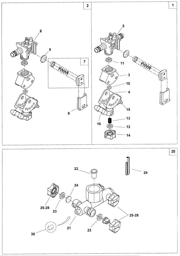 Amazone - ZF761 - Duesenhalter 1/2 Zoll 4-Wege D= 9,5 ##E