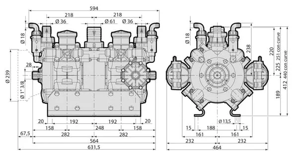Annovi Reverberi - 16273AR - Pumpe AR 320 BP Twin AP C/C Blueflex