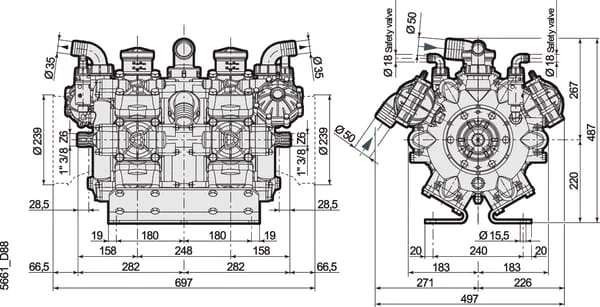 Annovi Reverberi - 16275AR - Pumpe AR 500 BP Twin AP C/C Blueflex