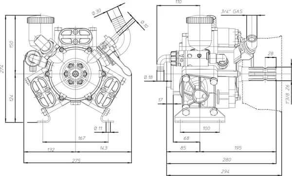 Annovi Reverberi - 16289AR - Pumpe AR 503 SP SGC Blueflex