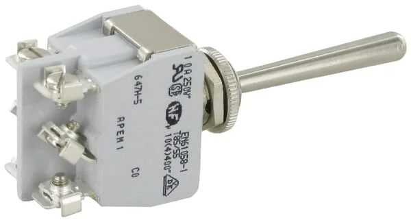 APEM - 647H5 - Schalter 2-Polig Rastend-Aus-Rastend Langhebel