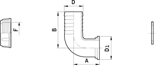 Arag - 115210 - Schlauchtuelle 90° 10mm 1/2"
