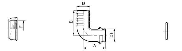 Arag - 116320 - Schlauchtuelle 90° 20mm 3/4"