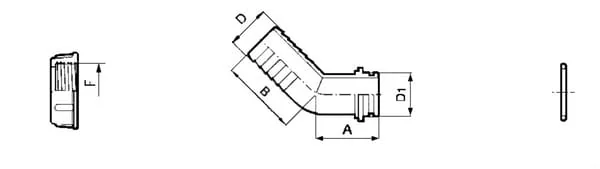 Arag - 117530 - Schlauchstutzen 45° 30mm 1 1/4"