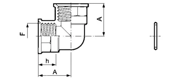 Arag - 1202033 - 90° Bogen Innen-/Innengewinde 3/4"
