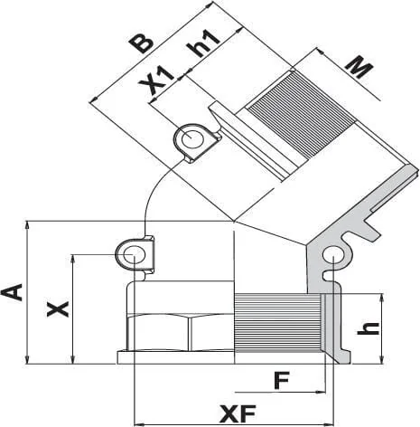 Arag - 127077 - 45° Bogen 2" Innengewinde/Außengewinde