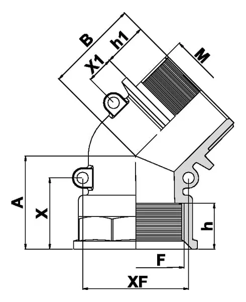 Arag - 127077 - 45° Bogen 2" Innengewinde/Außengewinde