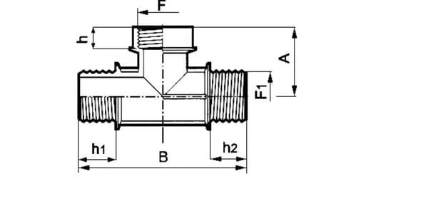 Arag - 1322040 - T-Stück Außengewinde/Innengewinde/Außengewinde 1"