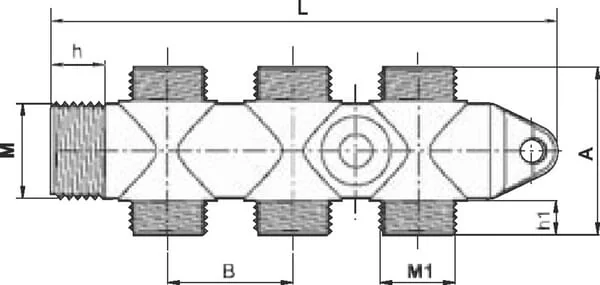 Arag - 152643 - Sammelstück Außengewinde 1" 6-Fach 3/4"