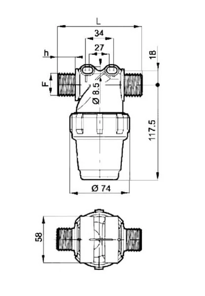 Arag - 3222023 - Inline-Filter 1/2"m 80-100 l/m