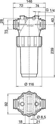Arag - 32620D3 - Druckfilter 200-280l T5
