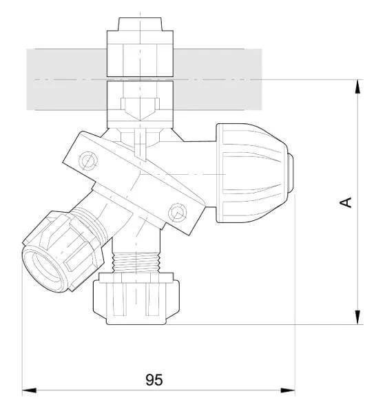 Arag - 4012045 - Uchwyt Dyszy Potrojny Do Rury