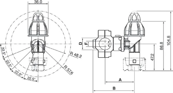 Arag - 4063845CV - Einzelhalter Diameter 21mm - 9.5mm Bajonett