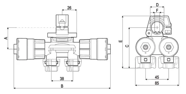 Arag - 4063F940 - Düsenhalter 4-Wege 1/2" Selejet