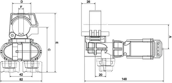 Arag - 4063T45A2 - Düsenhalter Seletron 2W D25 Teflon