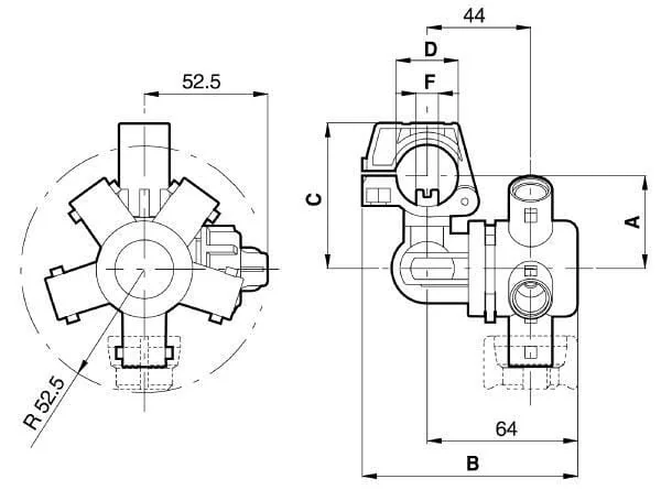 Arag - 4064967 - Düsenhalter 5-Fach Für 1" Rohr