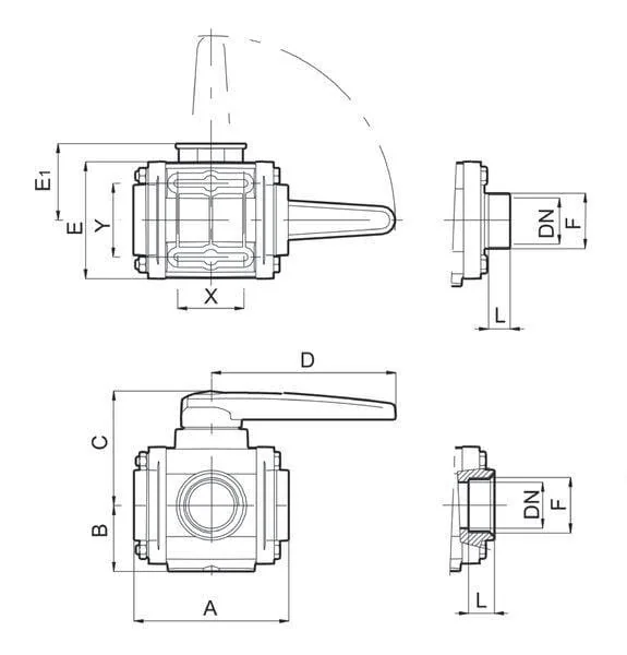 Arag - 453017E99 - Kugel Ventil 3 Wege 3" M