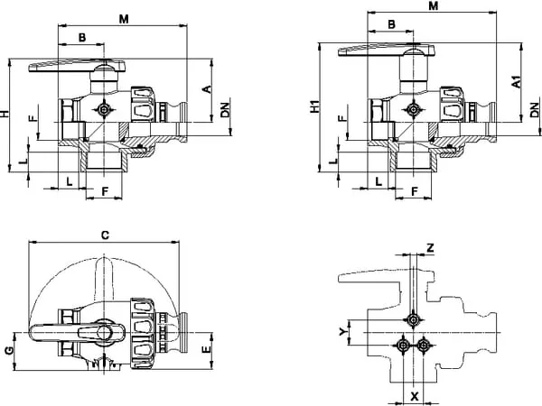 Arag - 45525117 - Kugelhahn 2" 3-Wege