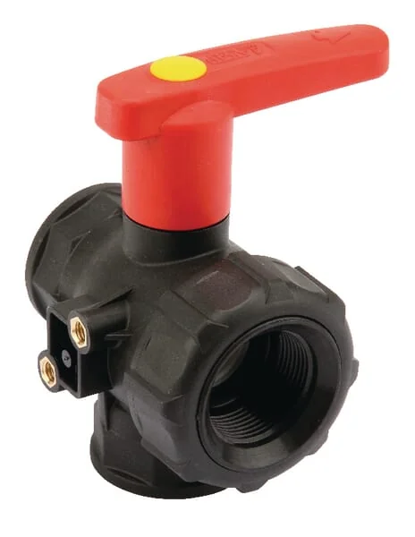 Arag - 45531115A - Kugelhahn 1 1/4" Durchgehend, Langer Griff 3-Wege