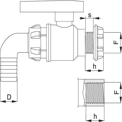Arag - 456253 - 1 1/4" Kugelhahn + Bogen 30 m