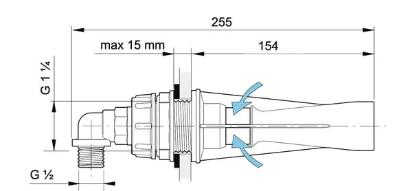 Arag - 50220315 - Hydraulische Ruehrerduese Durchmesser 1,5 90°