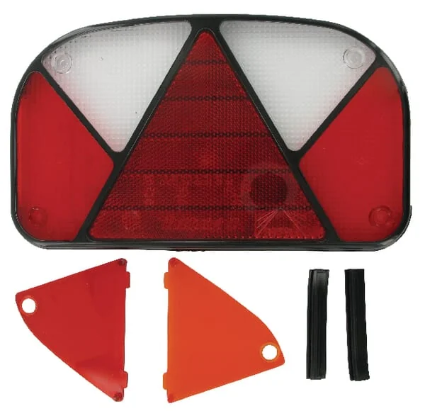 Aspöck - 188470007 - Lichtlinse Rot/Transparent/Bernstein Rechteckig LH/RH/Hinten Aspöck