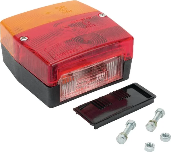 Aspöck - 230300037 - Quadratisches Ruecklicht, 12V, Rot/Bernsteinfarben, Verschraubt, Minipoint Von Aspöck
