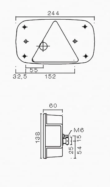 Aspöck - 248000007 - Ruecklicht Links Rechteckig, 12V, Rot/Transparent/Bernsteinfarben, Aufgeschraubt, 244x Multipoint III Von Aspöck