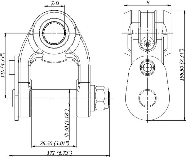 Baltrotors - BR1A8045 - Verbindung BR1-A 80/45 Zapfen 30