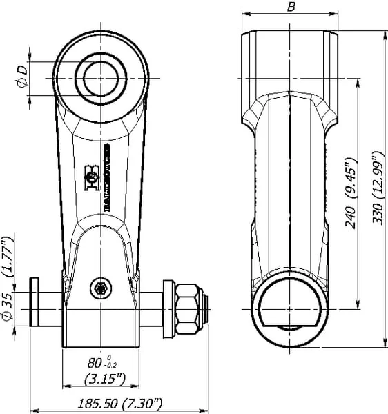 Baltrotors - BR245 - Verbindung BR2 80/45 Zapfen 35