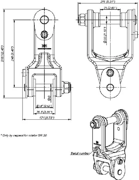 Baltrotors - BR4 - Stange 71/30 Bolzen 25