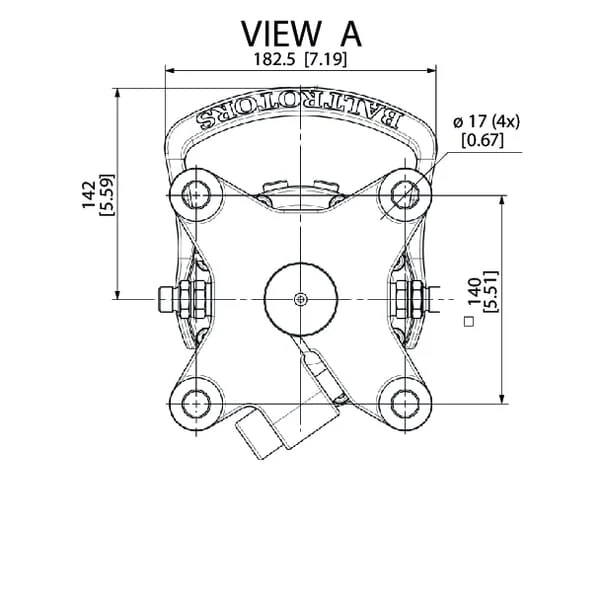 Baltrotors - GR30PF - Rotator 30kN Flansch 4x17mm Quadratisch