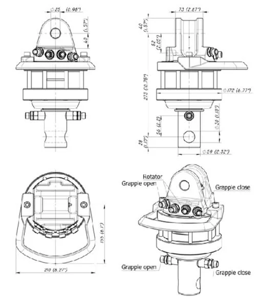 Baltrotors - GR46 - Rotator 45kN Welle 59mm Bohrung 30mm