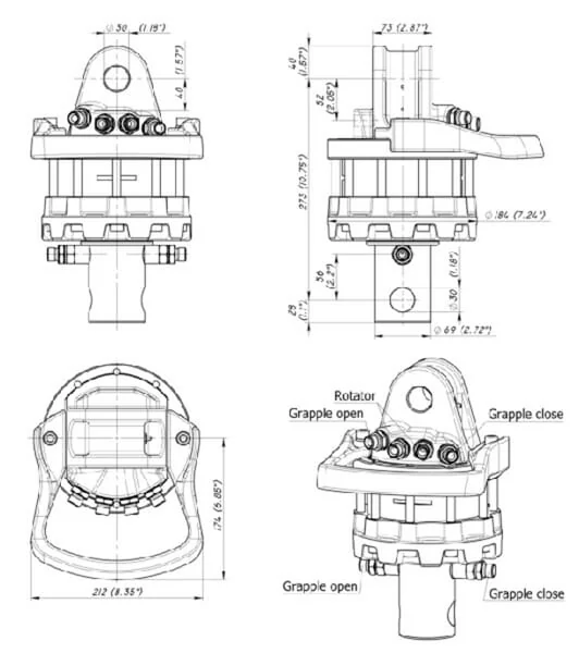 Baltrotors - GR55M - Rotator 55kN Welle 69mm Bohrung 30mm