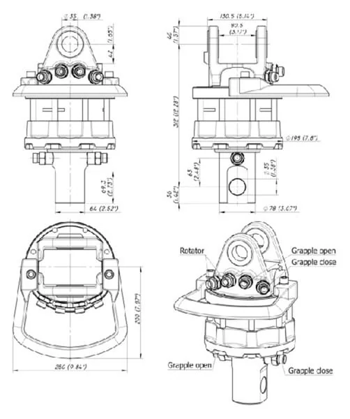Baltrotors - GR6078 - Rotator 60kN Welle 78mm Bohrung 35mm