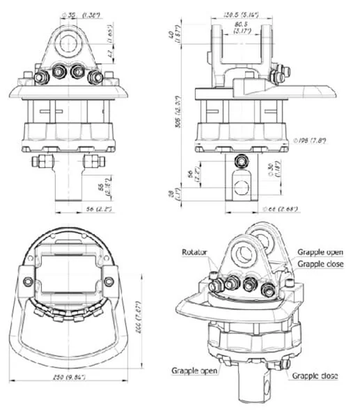 Baltrotors - GR60DB - Rotator 60kN Welle 68mm Bohrung 30mm