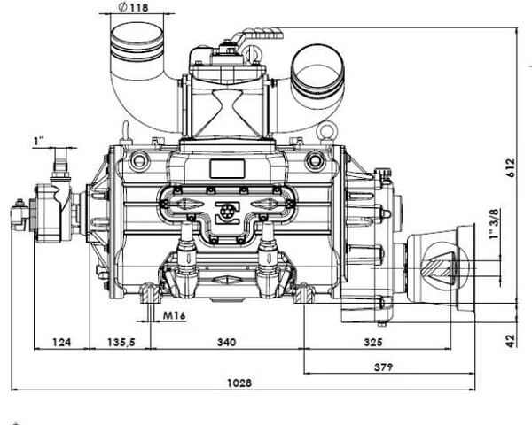 Battioni Pagani - KPSB670HRA100 - Vakuumpumpe Hydraulikantrieb 18620 L/Min Mit Automatischer Schmierung Und Ballast Battioni Pagani